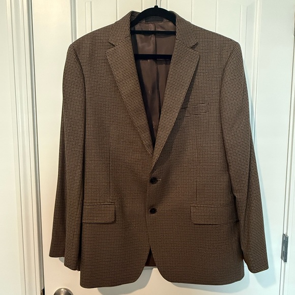 Ralph Lauren Brown Houndstooth Blazer - Picture 1 of 4